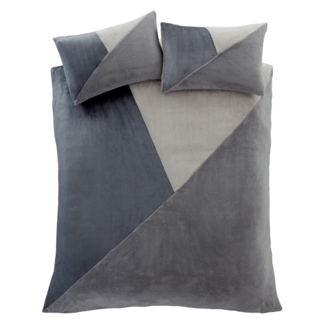 Sivé predĺžené obliečky na dvojlôžko z mikroplyšu 230x220 cm Cosy - Catherine Lansfield
