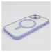 Silikónové puzdro na Apple iPhone 12 Satin Clear Mag modré