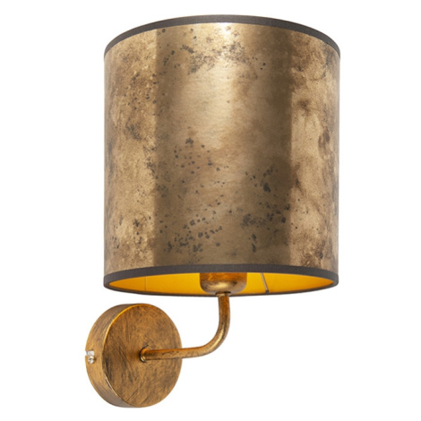 Vintage nástenné svietidlo zlaté s odtieňom bronzového zamatu - matné QAZQA