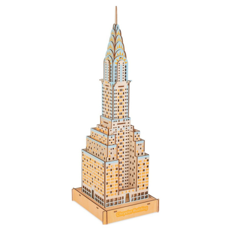 Dřevěné 3D puzzle Chrysler Building barevné