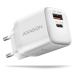 AXAGON ACU-PQ30W Sil nabíjačka 30W, 2x port (USB-A + USB-C), PD3.0/PPS/QC4+/AFC/Apple, biela