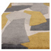 Ručne tkaný koberec z recyklovaných vlákien v okrovo žltej a sivej farbe 120x170 cm Rómy – Asiat