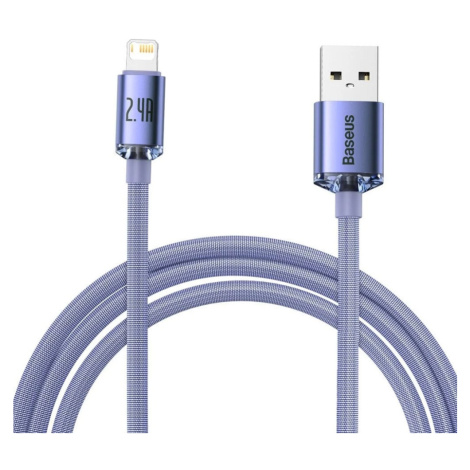 Nabíjací a dátový kábel USB, Lightning, 200 cm, 2400 mA, rýchle nabíjanie, PD, vzor šnúrky, Base