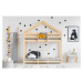 Domčeková poschodová detská posteľ z borovicového dreva 80x180 cm v prírodnej farbe Mila DMP – A