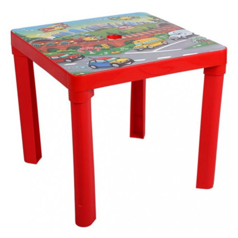 Detský záhradný nábytok - Plastový stôl červený STAR PLUS