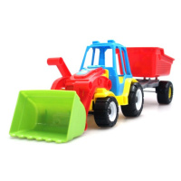 Traktor nakladač s dvojkolesovým prívesom
