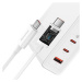 Baseus GaN5 Pre rýchlonabíjací adaptér 2x USB-C + USB-A 140W biela