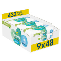 PAMPERS Harmonie Aqua Plastic Free Vlhčené obrúsky 9 x 48 ks