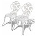 Záhradné bistro stoličky 2 ks liaty hliník Biela,Záhradné bistro stoličky 2 ks liaty hliník Biel