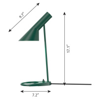 Louis Poulsen AJ Mini stolová lampa, tmavozelená