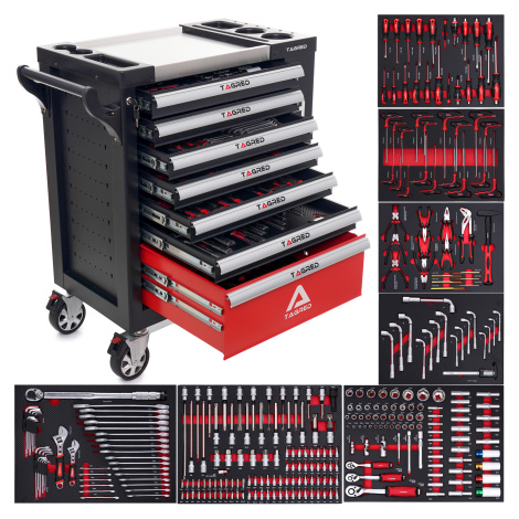 Dielenský vozík s náradím 298 EL, račňové kľúče 72-zubové TA217