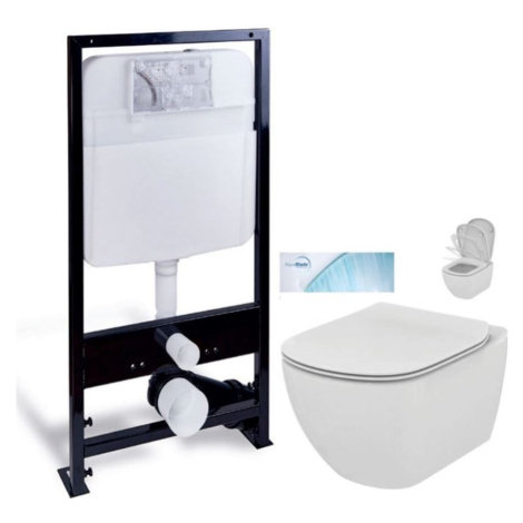 PRIM - predstenový inštalačný systém bez tlačidla + WC Ideal Standard Tesi so sedadlom SoftClose