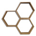 Súprava 3 drevených nástenných políc Bee