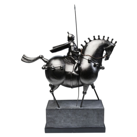 Čierna dekoratívna soška jazdca na koni Kare Design Black Knight