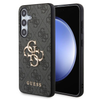 Guess PU 4G Metal Logo Zadný Kryt pre Samsung Galaxy S24+ Grey