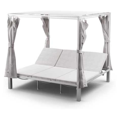 Blumfeldt Eremitage Triple trojité ležadlo, ochrana pred slnkom, až pre 3 osoby, hliníkový rám, 