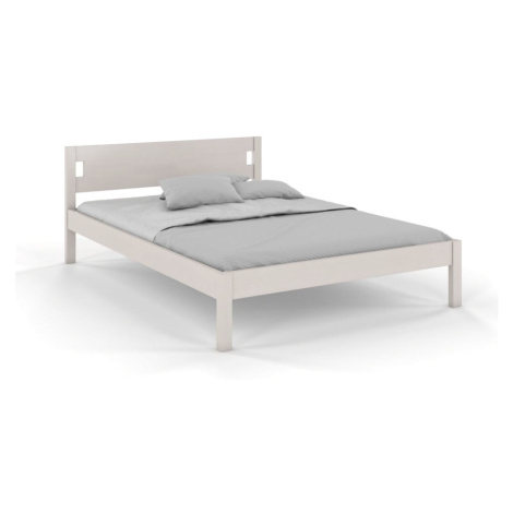 Biela dvojlôžková posteľ z borovicového dreva 160x200 cm Laxbaken - Skandica