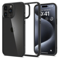 Apple iPhone 15 Pro, Plastový zadný kryt + silikónový rám, Spigen Ultra Hybrid, priehľadný/čiern