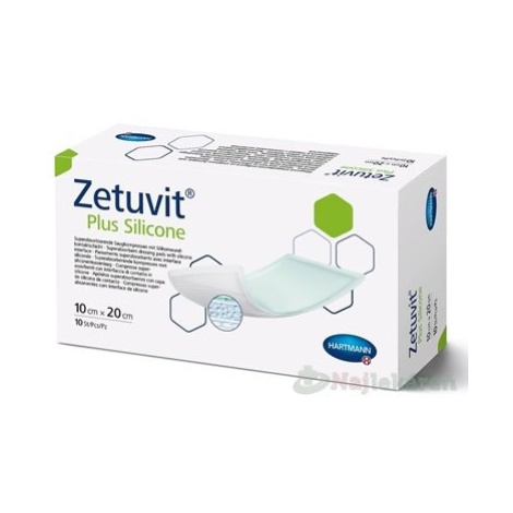 ZETUVIT Plus Silicone kompres sterilný (10x20cm) 10ks