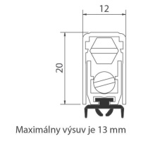 CO - 1380 Prechodový hliníkový prah dĺžka 1030 mm