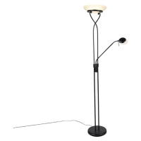 Stojacia lampa čierna vrátane LED a stmievača s lampou na čítanie stlmiť do tepla - Empoli