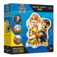 Drevené puzzle Junior 50 dielikov Legrační Tlapková Patrola/Paw Patrol 19,5x23,5cm v krabici