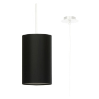 Čierne závesné svietidlo s textilným tienidlom ø 15 cm Volta – Nice Lamps