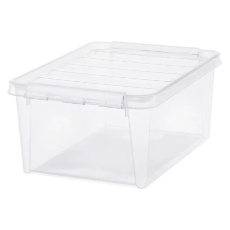 SmartStore Úložný box s bielymi klipmi Classic, 14 l, 14 l