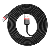Dátový kábel Baseus Lightning Cafule USB/USB-C, opletený 2A, 2m čierno-červený