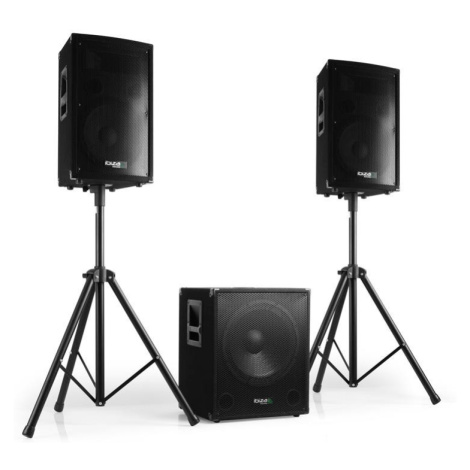 Ibiza 2.1 aktívna PA súprava, 1 × subwoofer, 2 × satelit, 2 × statív, 800 W