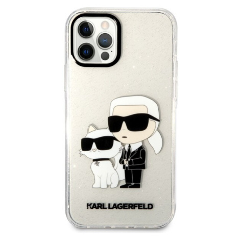 Karl Lagerfeld IML Glitter Karl a Choupette NFT kryt iPhone 12/12 Pro číry