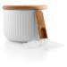 Biela porcelánová dóza na soľ s dreveným vekom a lyžičkou Eva Solo Legio Nova