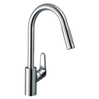 Hansgrohe Focus M41, páková kuchynská batéria 240, Eco, vyťahovateľná sprška, 2jet, chrómová, HA