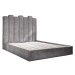 Sivá čalúnená dvojlôžková posteľ s úložným priestorom s roštom 160x200 cm Dreamy Aurora – Miufor