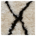 Béžovo-čierny ručne tuftovaný koberec Think Rugs Morocco Ivory & Black, 200 × 290 cm