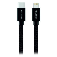Kábel Swissten opletený USB-C/Lightning 1,2 M čierny