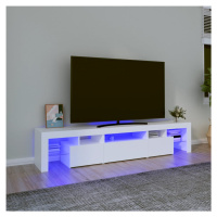 vidaXL TV skrinka s LED svetlami biela 200x36,5x40 cm