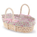 Prútený košík s prikrývkou a vankúšom Braided Basket Floral Corolle pre 36-42 cm bábiku