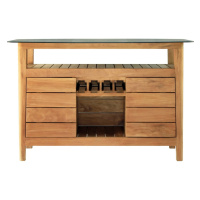 Záhradný barový stolík z tíkového dreva 160x90 cm Navy – Ezeis