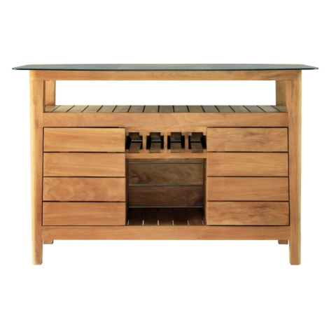 Záhradný barový stolík z tíkového dreva 160x90 cm Navy – Ezeis
