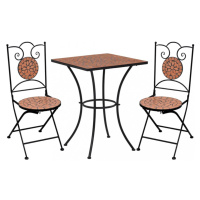 Mozaikový bistro set 3 ks Dekorhome Cihlová