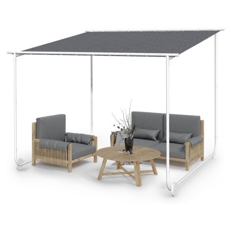 Blumfeldt Nantes, pergola, slnečná strieška, 3 x 3 m, polyester, oceľový rám, UV 50+, podlahové 