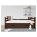 Wilsondo Detská drevená posteľ so zábranou 90x200 Maurícius - orech