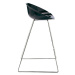PEDRALI - Nízka barová stolička GLISS 902 DS s chrómovým podstavcom - čierna