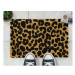 Čierna rohožka z prírodného kokosového vlákna Artsy Doormats Leopard, 40 x 60 cm