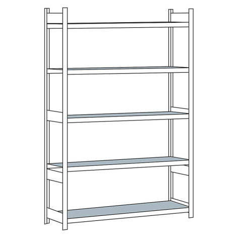 Regál s veľkým rozpätím, s oceľovou policou, výška 3000 mm SCHULTE