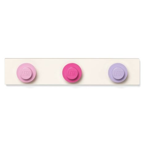 LEGO® nástenný vešiak - svetlo ružová, tmavo ružová, fialová
