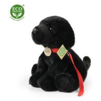 Plyšový labrador čierny s vodítkom 28 cm ECO-FRIENDLY