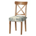 Dekoria Sedák na stoličku Ingolf, modrý vzor na svetlobéžovom podklade, návlek na stoličku Inglo