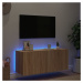 vidaXL TV nástenná skrinka s LED svetlami dub sonoma 100x35x41 cm